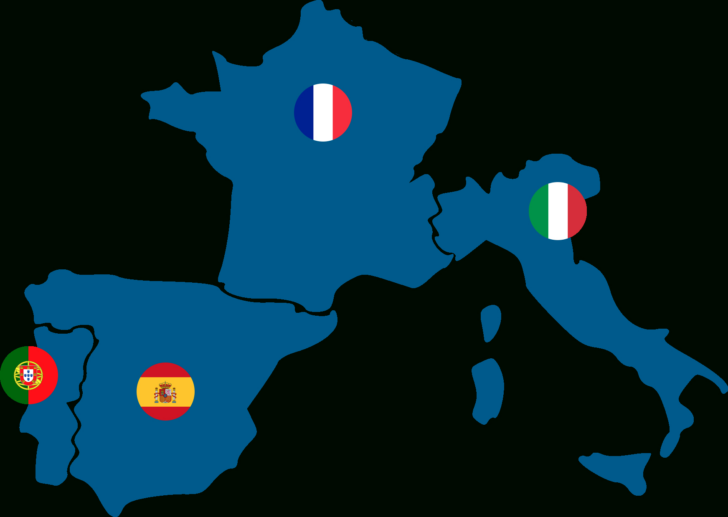 Map of Italy France Spain and Portugal
