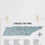 Tennessee State Parks Map Printable Gift, State Parks Checklist In Free Printable Map Of Tennessee State Parks