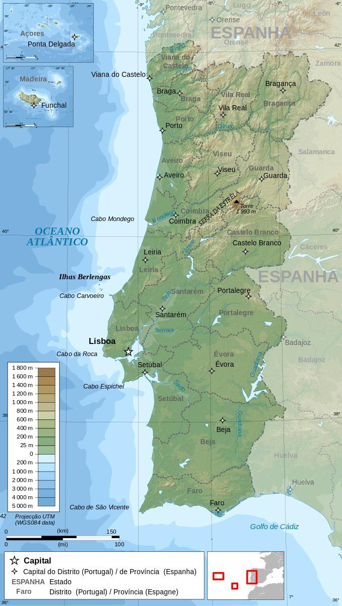 The 1,214 Km Long Portugal-Spain Border, Also Referred To As &amp;#039;The for Map of Spain and Portugal Border