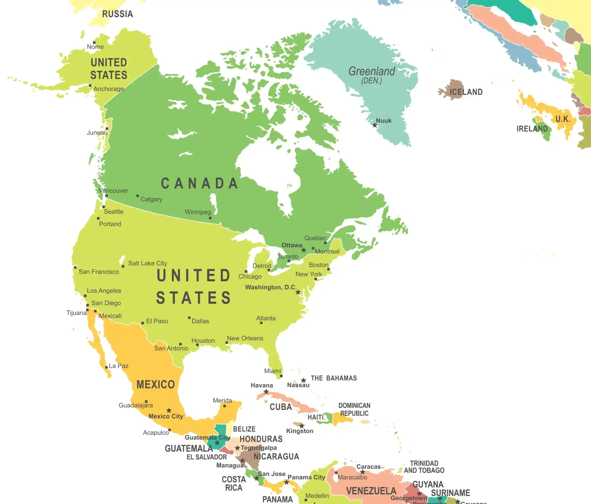The 23 Capital Cities Of North America (Map Included) - The Facts within Map Of North And South America With Capitals
