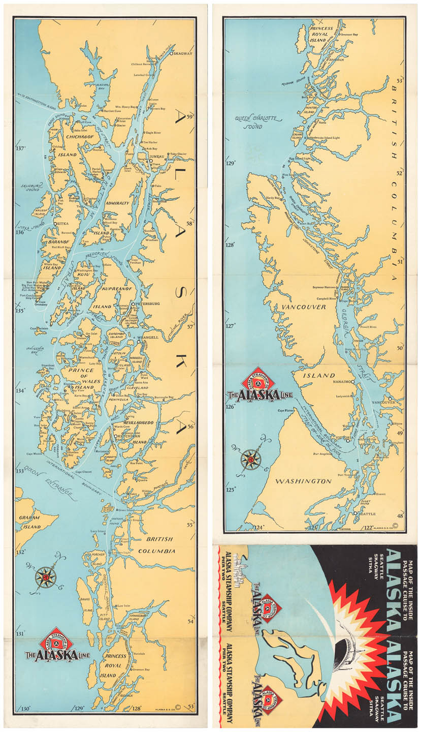 The Alaska Line. Map Of The Inside Passage Cruise To Alaska pertaining to Printable Map Of Alaska Inside Passage