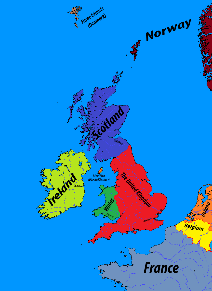 The British Isles And Its Neighbors After The British Civil War intended for Map of England Scotland Ireland and France