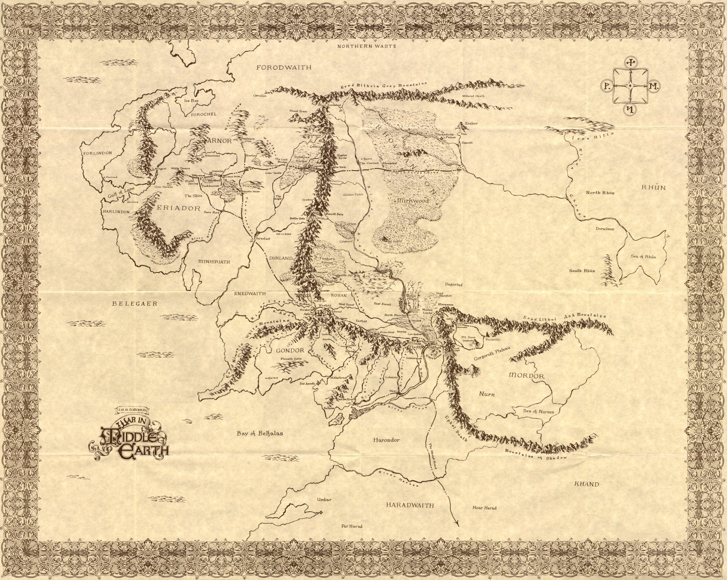 The Lord Of The Rings Maps Middle-Earth for Lord Of The Rings Map Printable