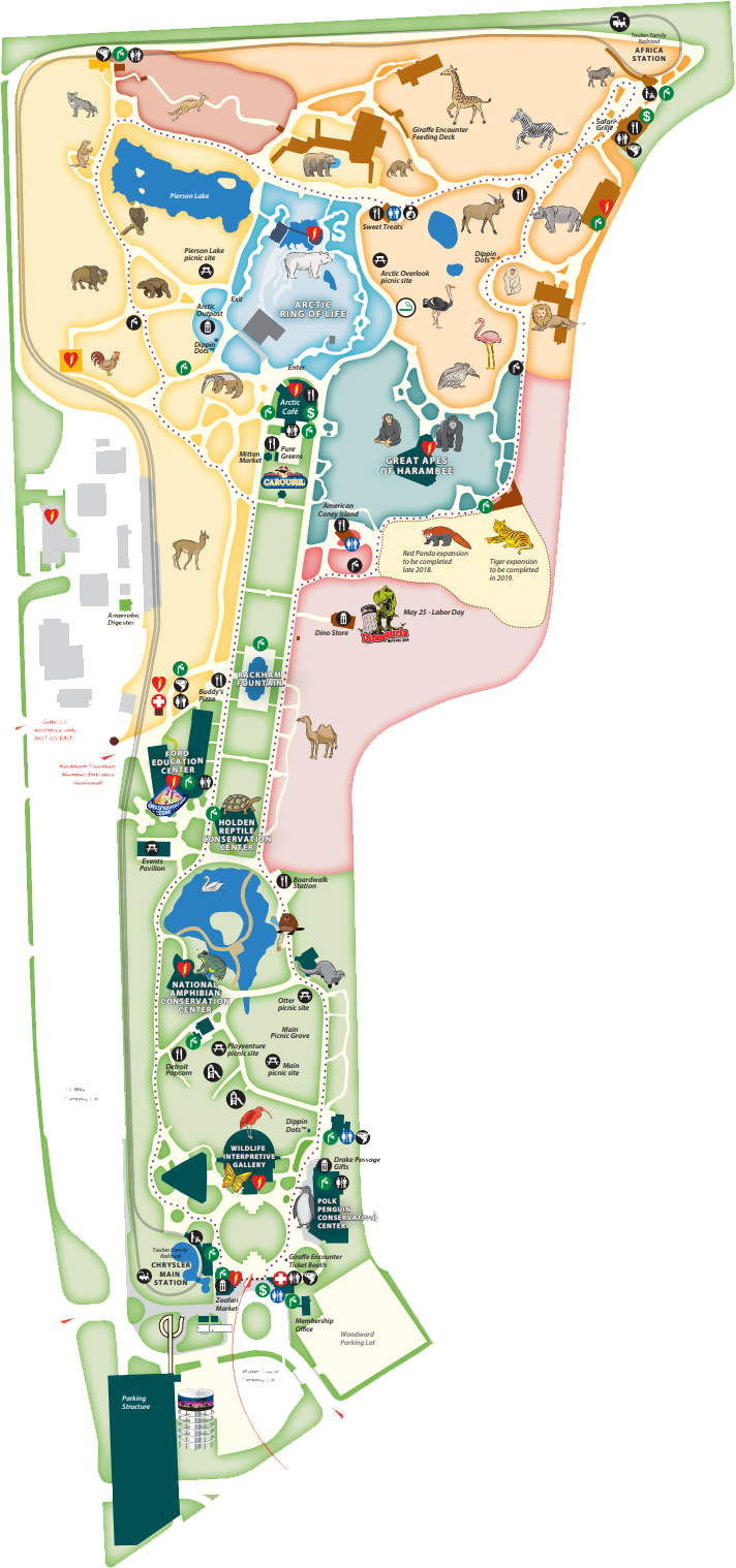 The Map Of Detroit Zoo In Detroit, Usa pertaining to Detroit Zoo Map