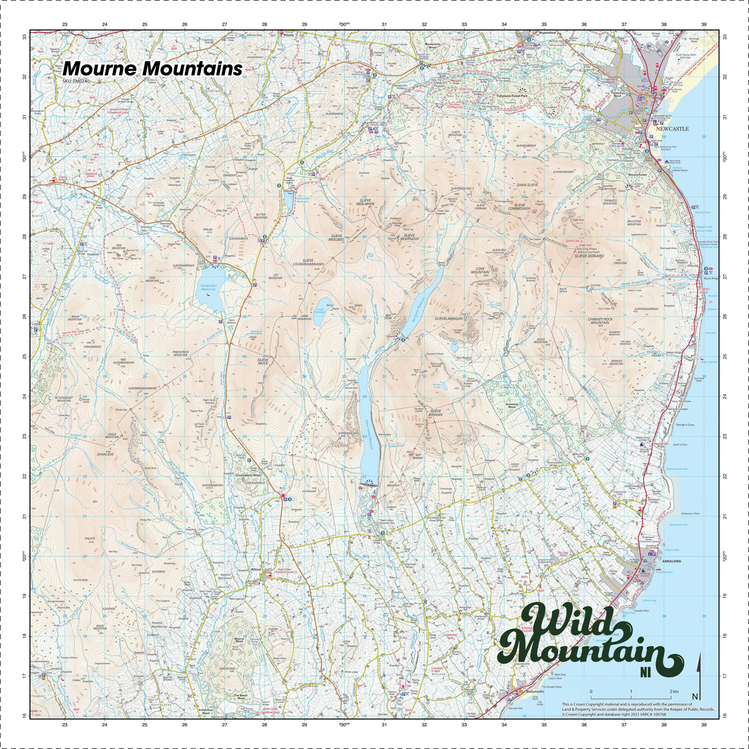 The Mourne Mountains Map Is An Ordnance Survey Ni Splashmap for Map Of Mourne Mountains Northern Ireland