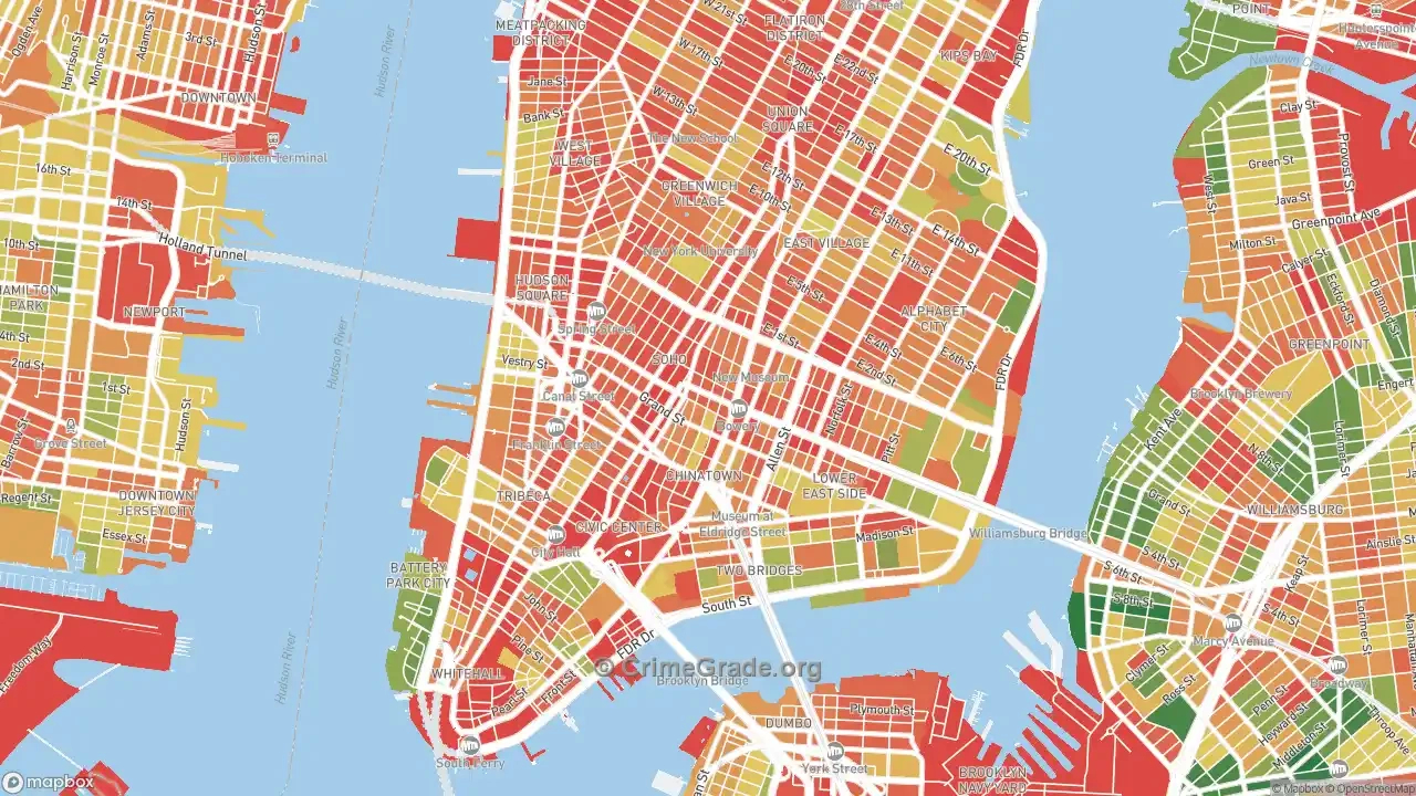 The Safest And Most Dangerous Places In Little Italy, Manhattan intended for Map Of Little Italy In New York City