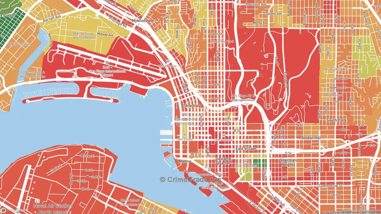The Safest And Most Dangerous Places In Little Italy, San Diego for Map of Little Italy San Diego Ca