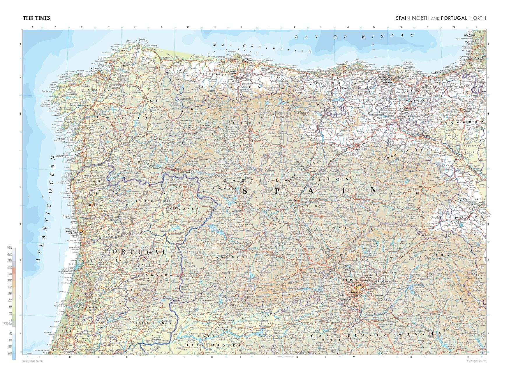the times map of spain north and portugal north stanfords with map of portugal and northern spain The Times Map Of Spain (North) And Portugal (North) | Stanfords with Map Of Portugal And Northern Spain