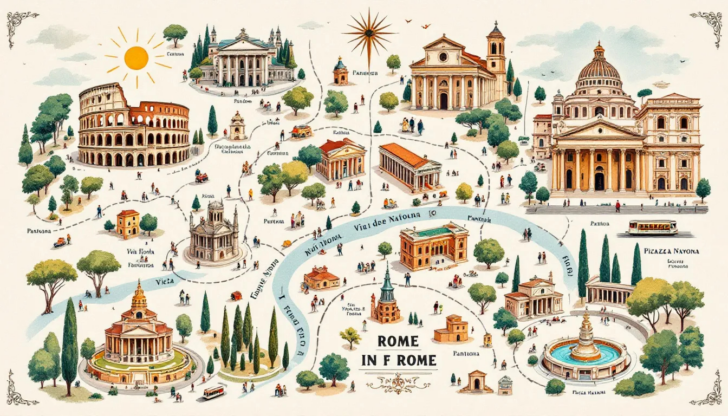 Pdf Printable Walking Map of Rome