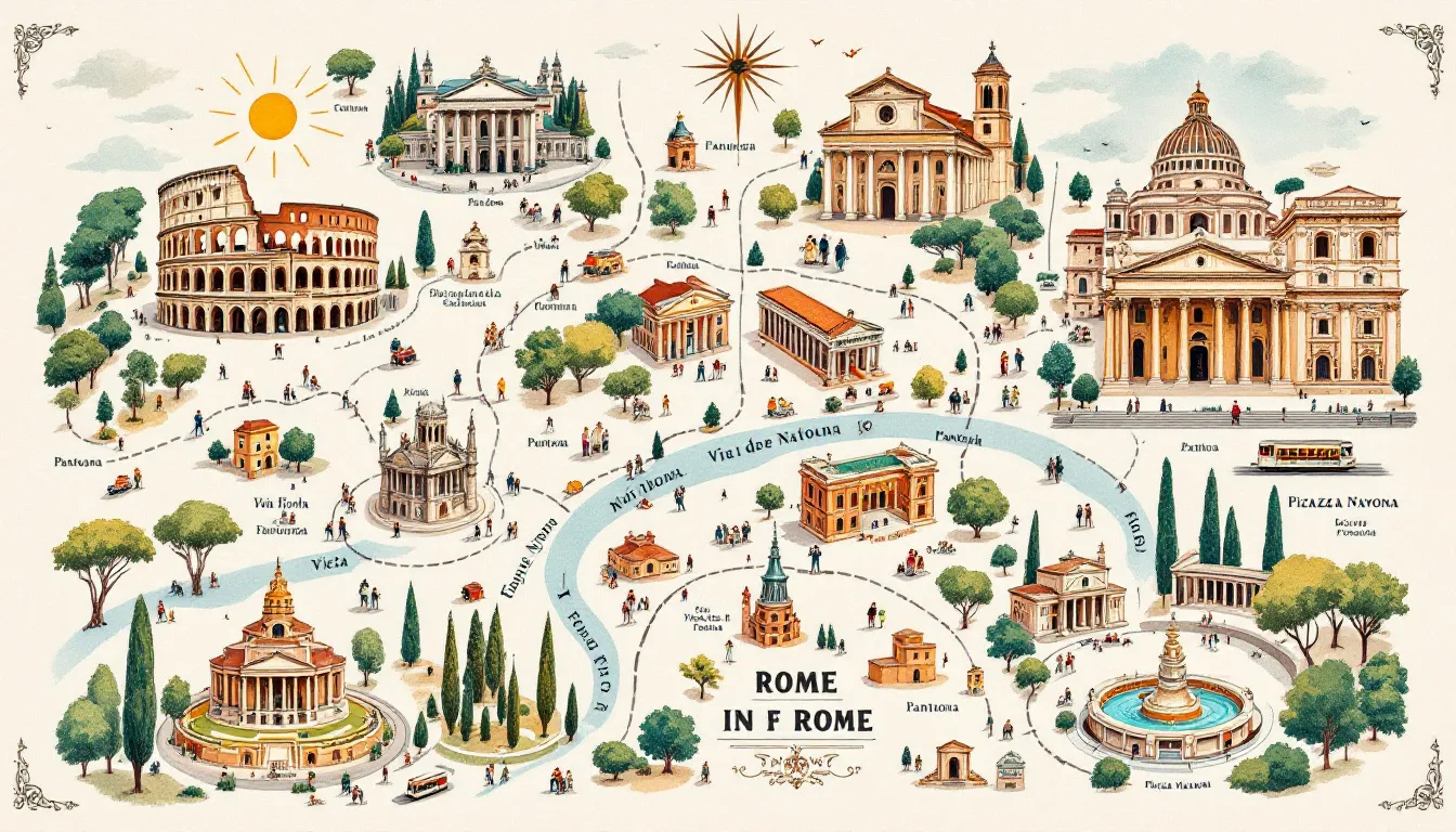 The Ultimate Rome Tourist Map Pdf For Easy Navigation And regarding Pdf Printable Walking Map of Rome