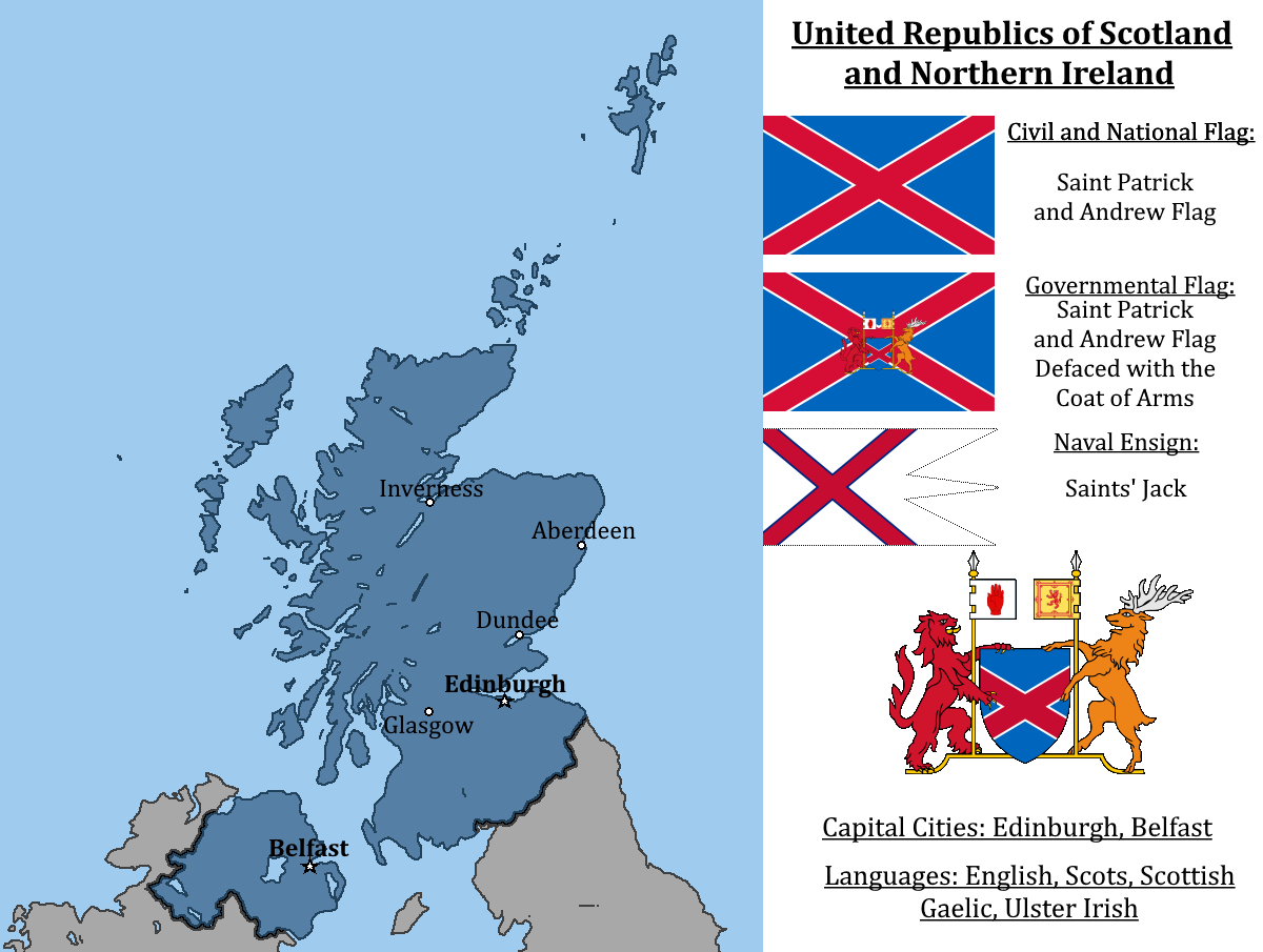 The United Republics Of Scotland And Northern Ireland : R intended for Map Of Northern Ireland And Scotland