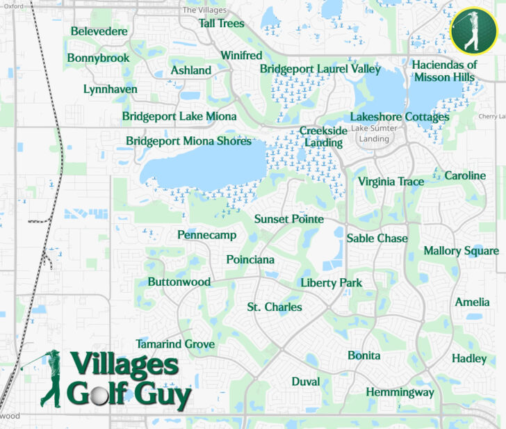 Printable Map of the Villages with Village Names