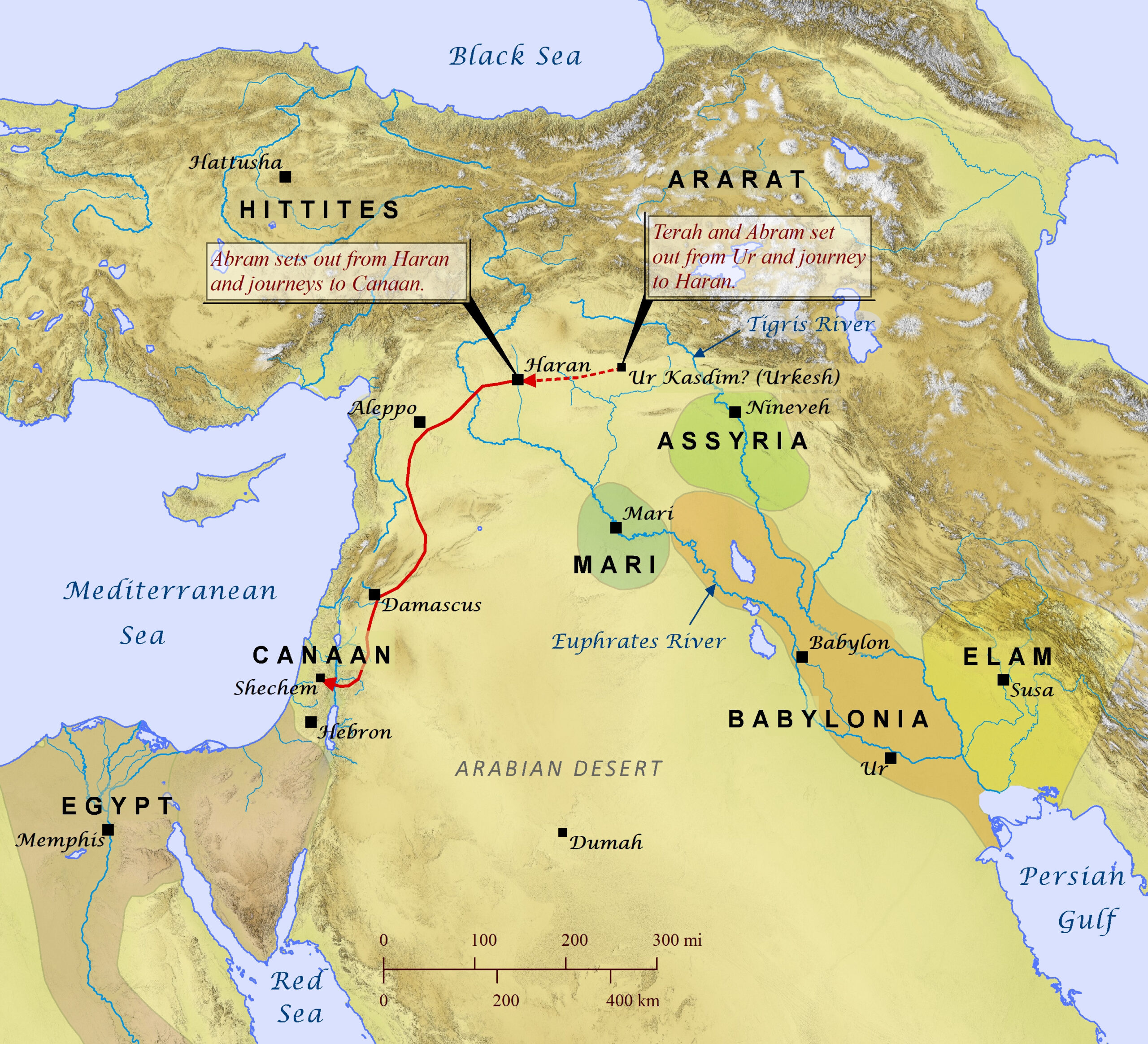 The World Of The Patriarchs – Bible Mapper Atlas throughout Printable Map Of Abraham&amp;#039;S Journey