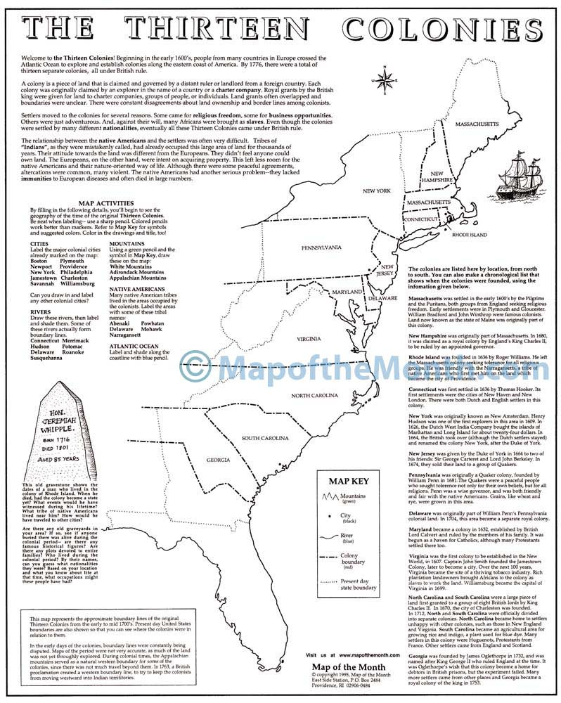 Thirteen (13) Colonies Map - Worksheets Library inside Free Printable Map 13 Original Colonies