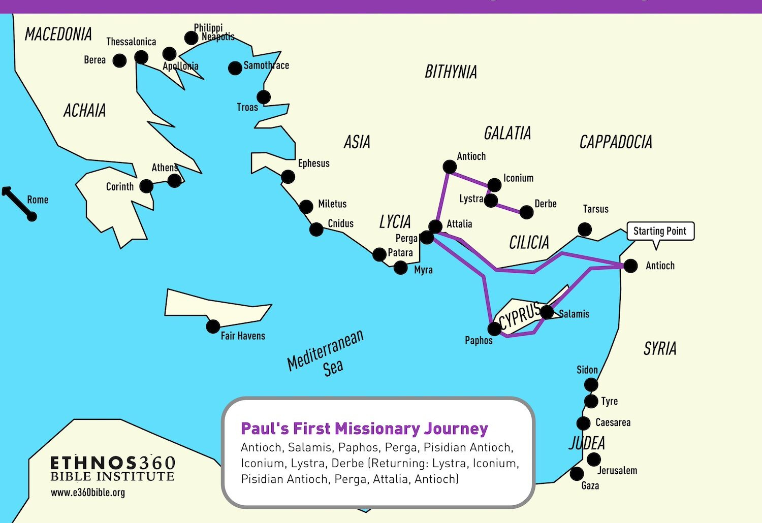 Timeline Of Paul&amp;#039;S Life And Missionary Journeys in Paul&amp;#039;S First Missionary Journey Map Printable