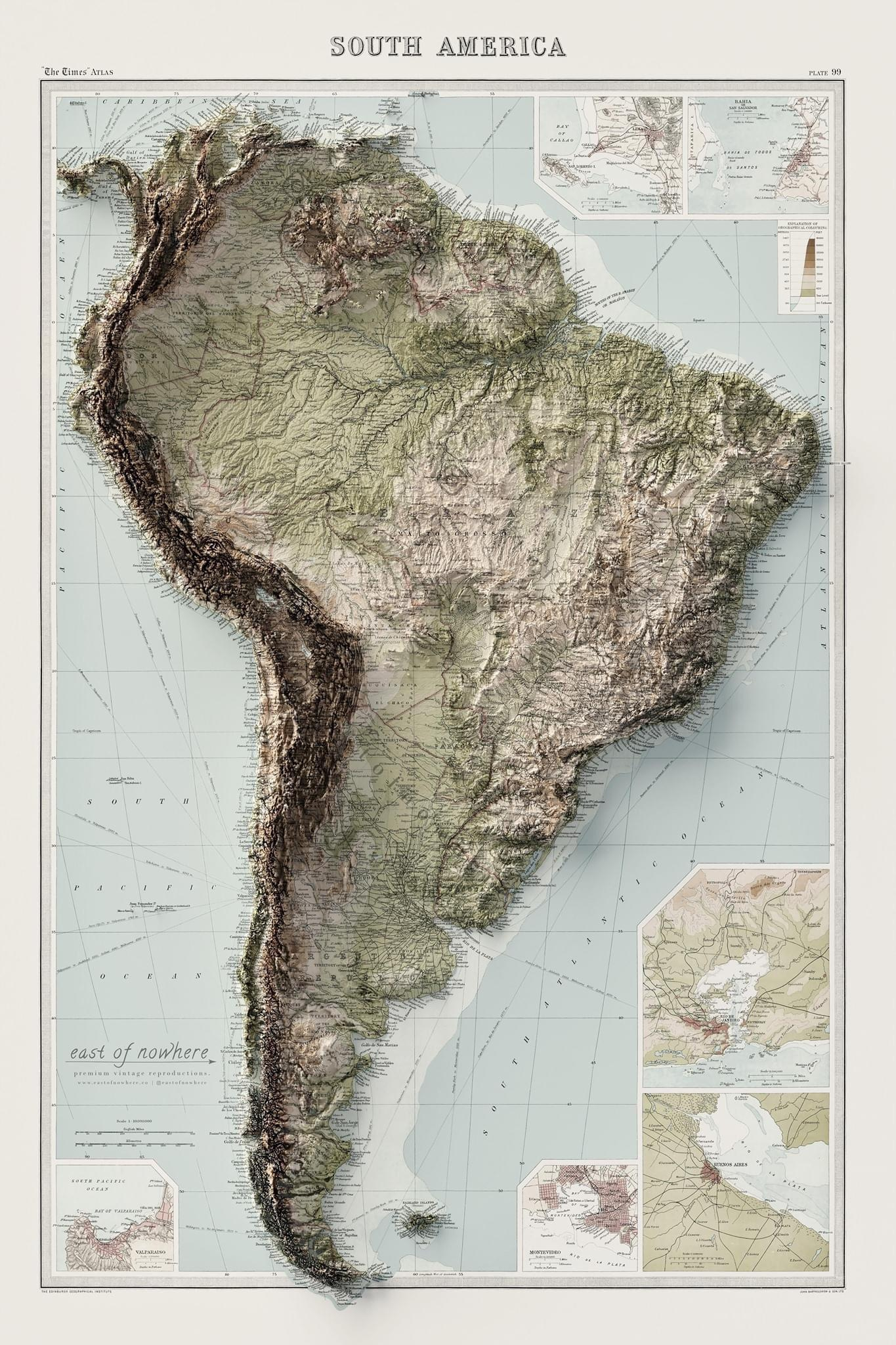 Topographic Map Of South America : R/Mapporn intended for Topographic Map of North and South America