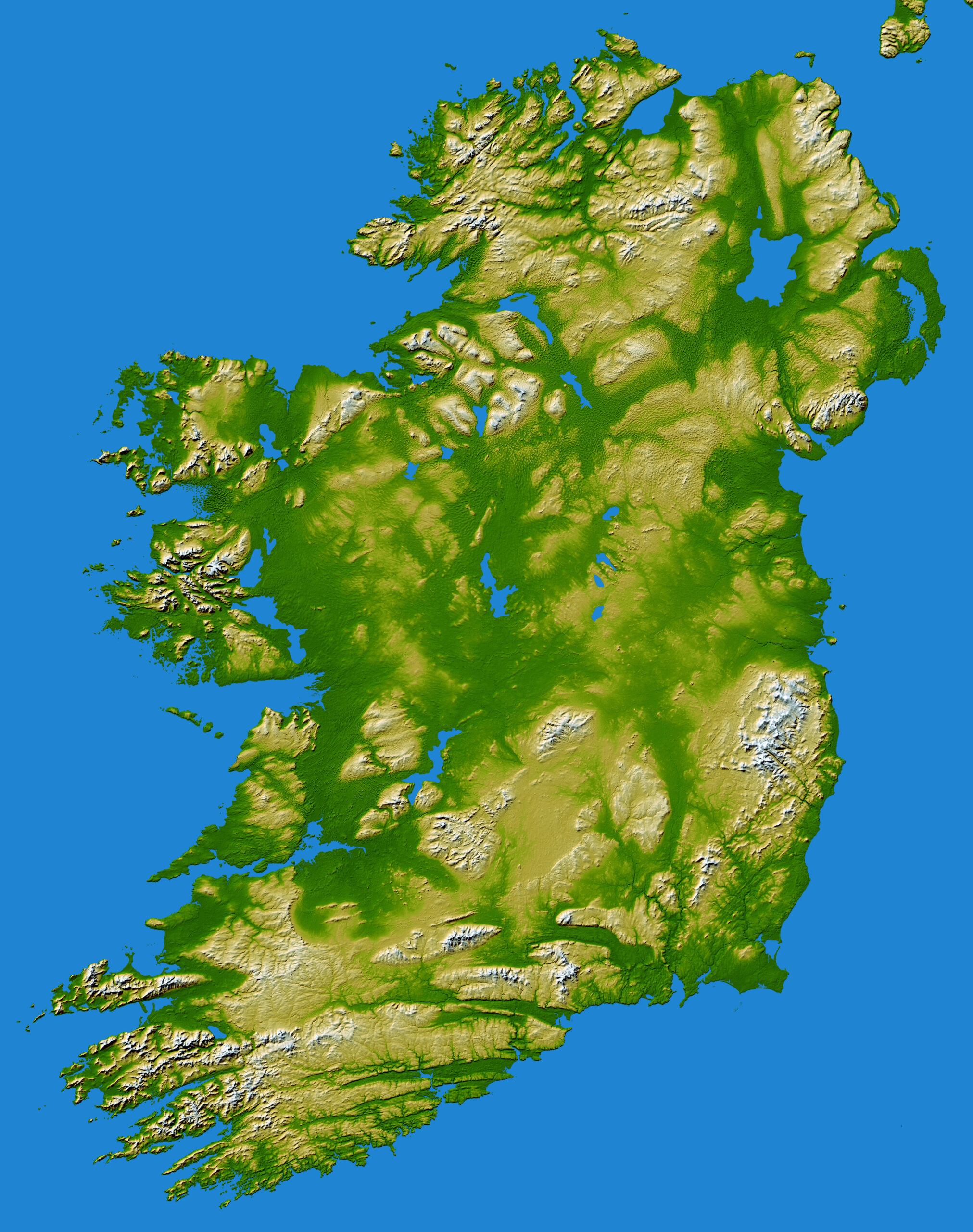 Topography Of Ireland inside Topographic Map of Northern Ireland