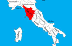 Toskana Toscana Italy Provinzkarte Silhouette Vektorbild with Map of the Tuscany Region of Italy