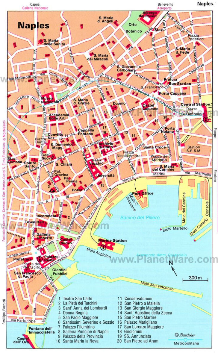 City Map of Naples Italy