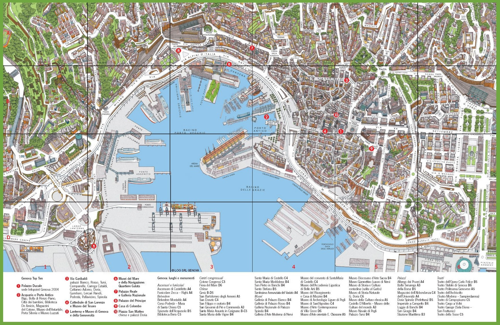 Tourist Map Of Genoa City Centre - Ontheworldmap with City Map of Genoa Italy