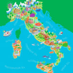 Tourist Map Of Italy: Tourist Attractions And Monuments Of Italy Throughout Map Of Italy For Travel