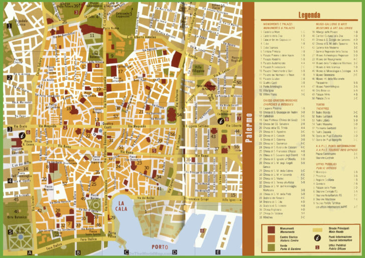 City Map of Palermo Italy