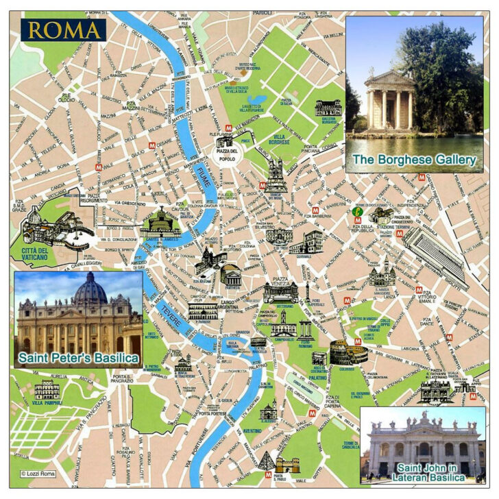 Map of Central Rome Italy