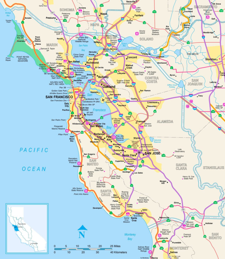 Printable Map of San Francisco Bay Area