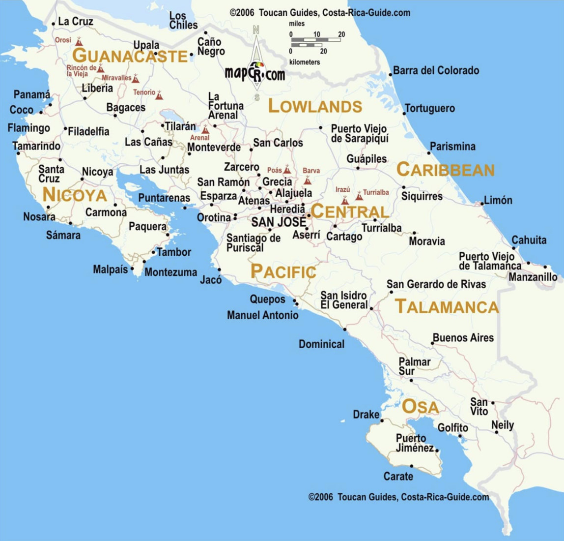 Tourist Maps Of Costa Rica – Beaches, Cities &amp;amp; More for Free Printable Map Of Costa Rica