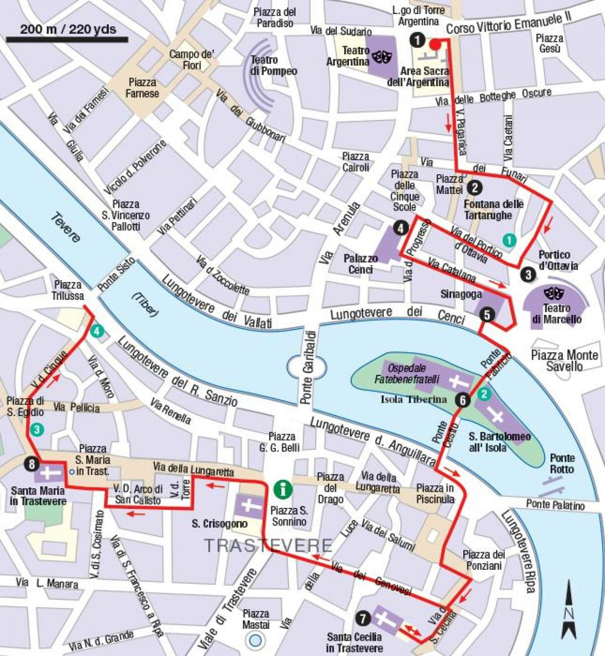 Trastevere Rome Map - Map Of Trastevere Rome Italy (Lazio - Italy) intended for Map of Trastevere Rome Italy