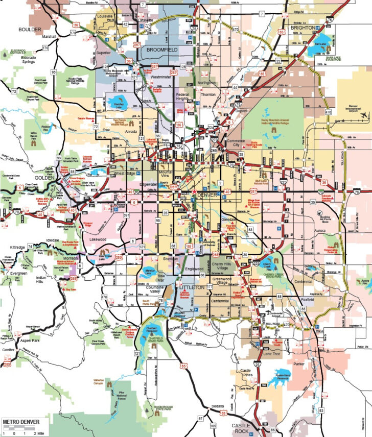 Free Printable Road Map of Colorado