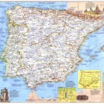 Travelers Map Of Spain And Portugal   Published 1984 Map Pertaining To Map Of Spain And Portugal