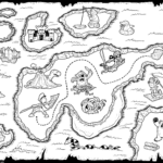 Treasure Map Black And White   Tim'S Printables With Regard To Free Printable Treasure Map Coloring Page