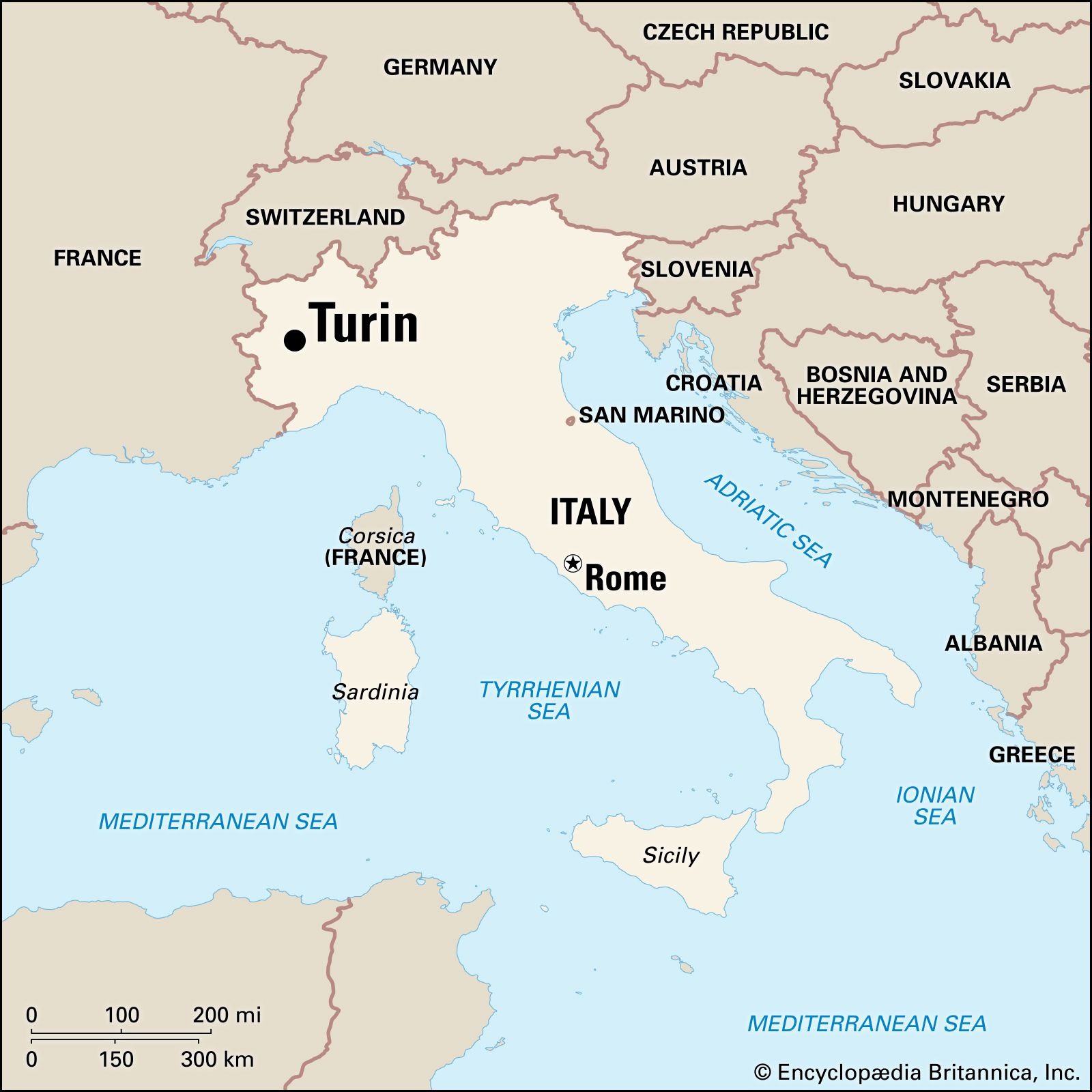Turin | History, Map, &amp;amp; Facts | Britannica in Turin On Map Of Italy