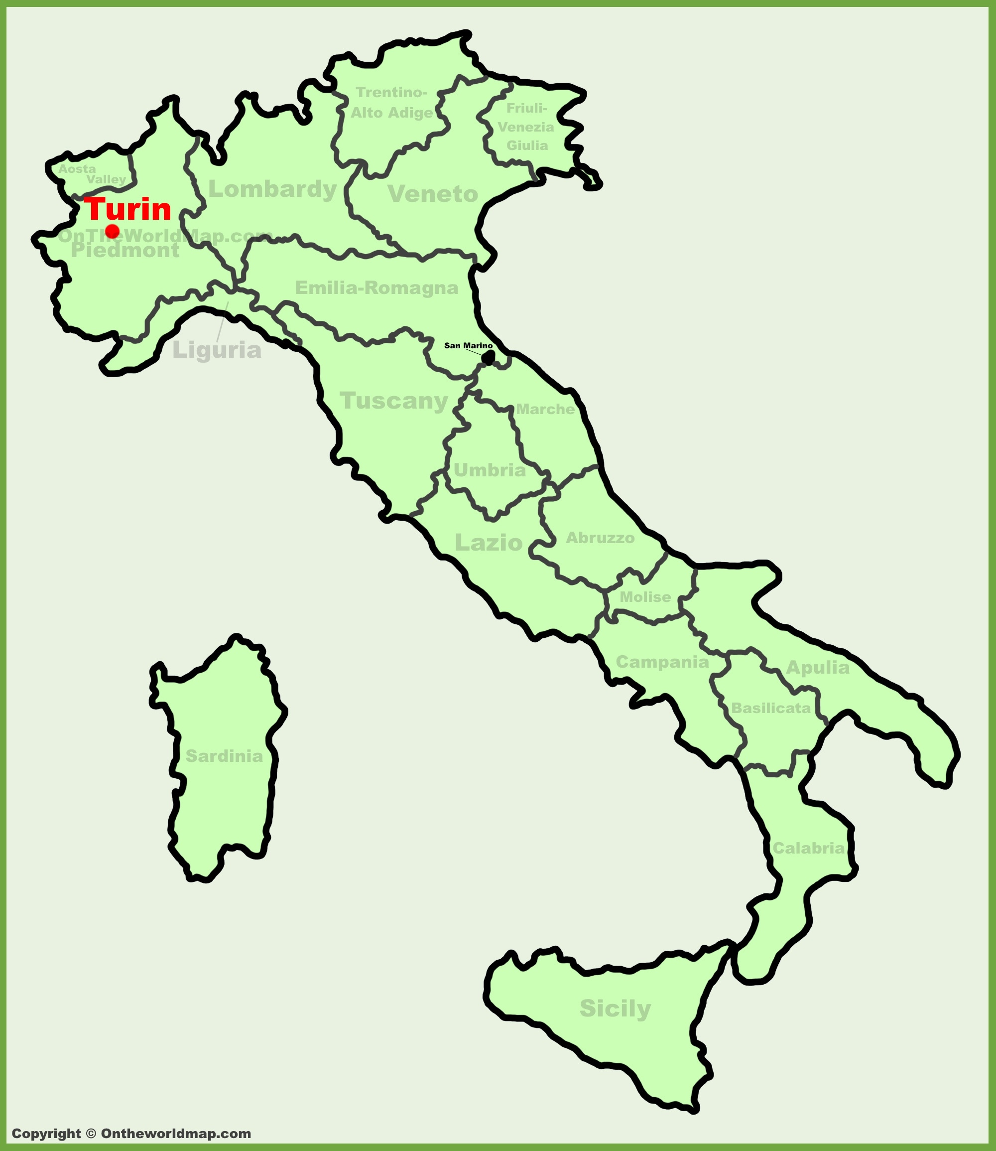 Turin Location On The Italy Map - Ontheworldmap with Turin On Map Of Italy