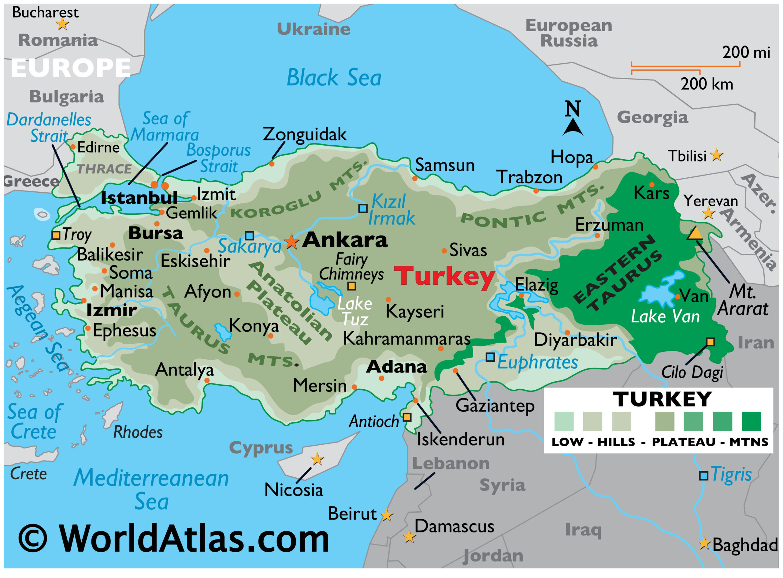 Turkey Maps &amp;amp; Facts - World Atlas throughout Map Of Turkey Europe And Asia