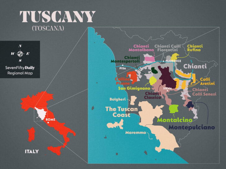 Map of Tuscany Italy Wine Regions