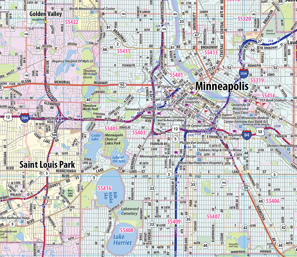 Twin Cities Metro Area Laminated Wall Map | Topographics throughout Printable Map of Twin Cities Metro Area
