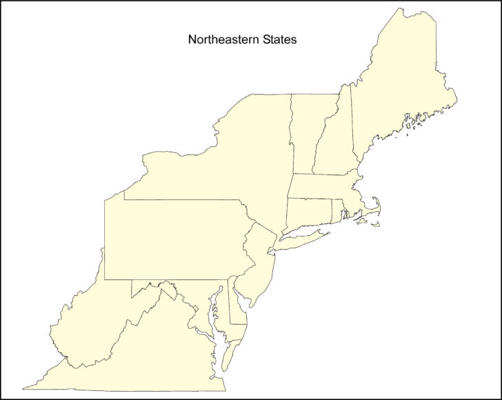 Printable Map of Northeastern United States