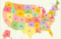 U.s. State Abbreviations Map - Ontheworldmap in Free Printable United States Map with Abbreviations