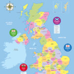Uk Counties Map Formal   Geography Sign For Schools   Free P&P For Map Of England And Scotland Counties