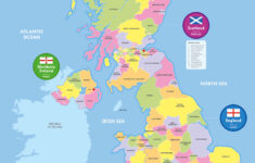 Uk Counties Map Formal - Geography Sign For Schools - Free P&amp;P for Map Of England And Scotland Counties