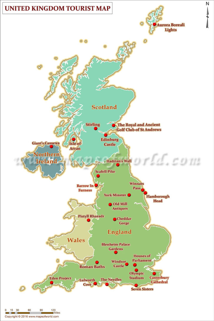 Tourist Map of England and Scotland Tourist Map of England and Scotland