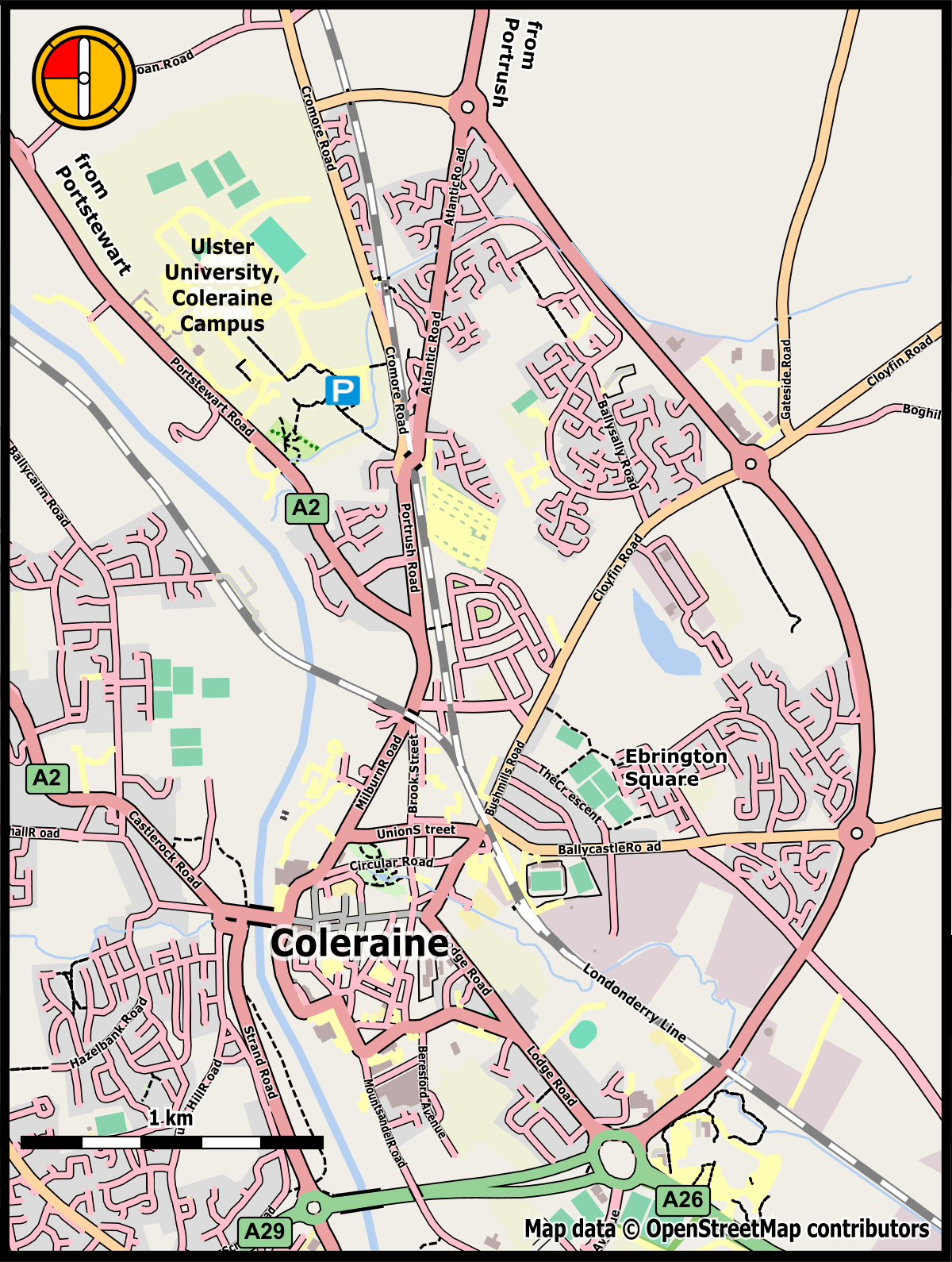 Ulster University, Coleraine | Nwoc throughout Map of Coleraine Northern Ireland