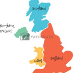 United Kingdom, Aka Uk, Of Great Britain And Northern Ireland Hand In Map Of England Scotland And Wales And Ireland