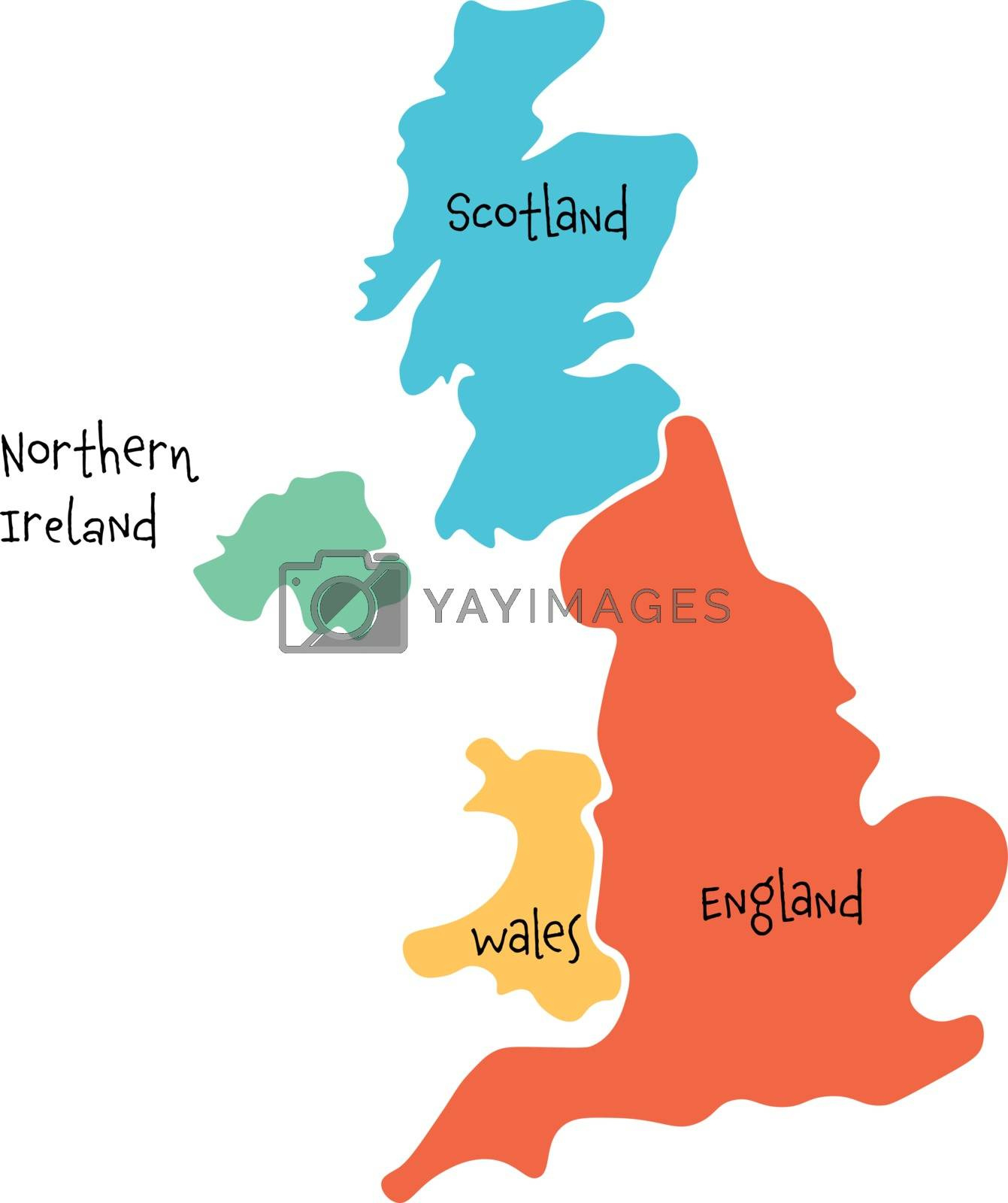 United Kingdom, Aka Uk, Of Great Britain And Northern Ireland Hand in Map Of England Scotland And Wales And Ireland