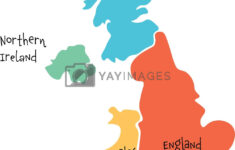 United Kingdom, Aka Uk, Of Great Britain And Northern Ireland Hand inside Simple Map of England and Scotland