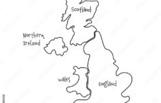 United Kingdom, Aka Uk, Of Great Britain And Northern Ireland Hand throughout Outline Map of England and Scotland