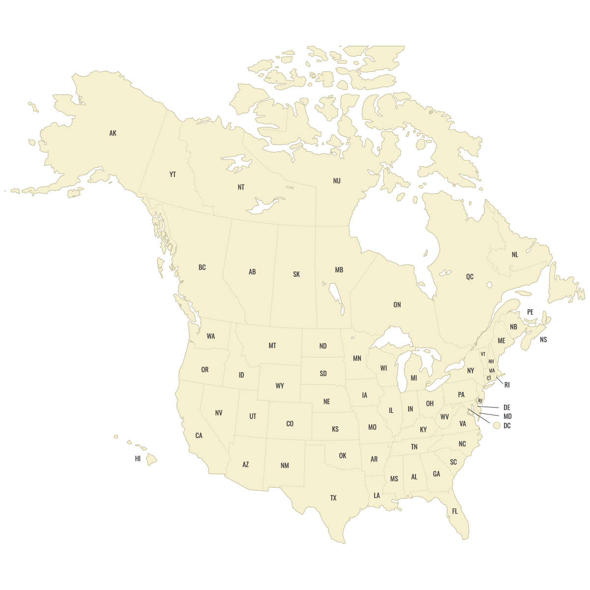 United States And Canada Map — Ultimaps for Blank Us And Canada Map Printable