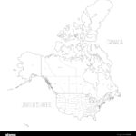 United States And Canada Political Map Of Administrative Divisions Pertaining To Blank Map Of The United States And Canada Printable